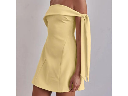 Mini Φόρεμα Off-Shoulder με Φιόγκο