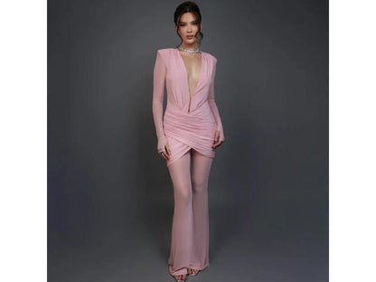 Ολόσωμη Φόρμα Διάφανη με Βαθύ Ντεκολτέ