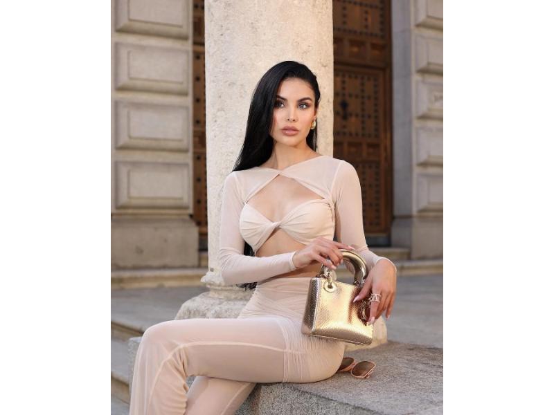 Διάφανο Σετ με Crop Top και Flare Παντελόνι