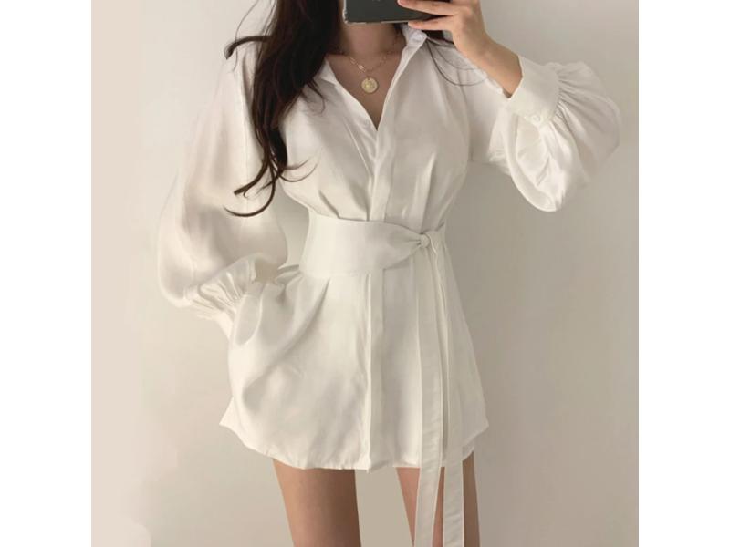Mini Πουκαμισοφόρεμα με Ζώνη