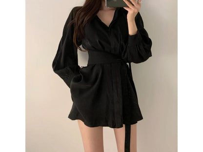 Mini Πουκαμισοφόρεμα με Ζώνη