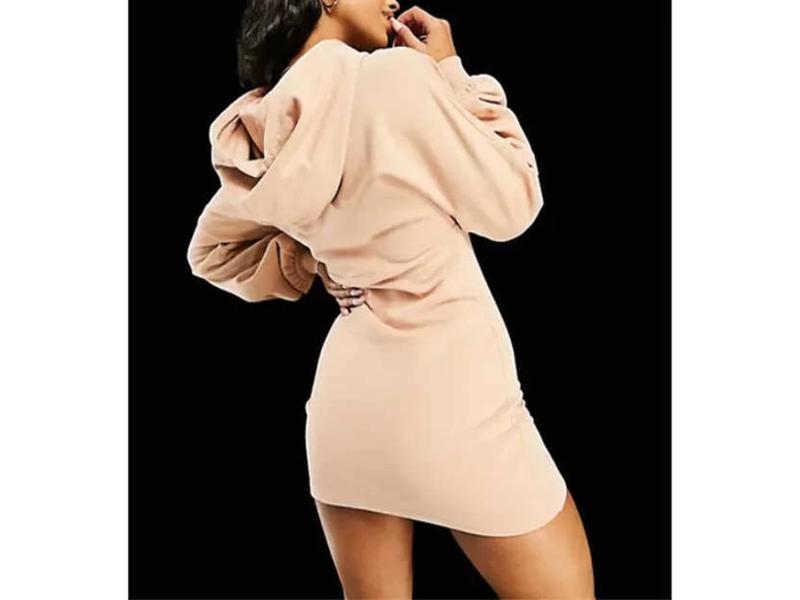 Mini Φόρεμα Φούτερ με Κουκούλα