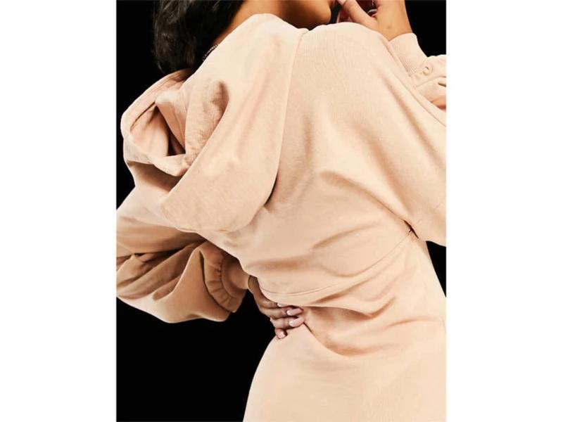 Mini Φόρεμα Φούτερ με Κουκούλα