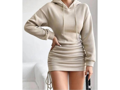 Mini Φόρεμα Φούτερ με Λάστιχο στο Πλάι