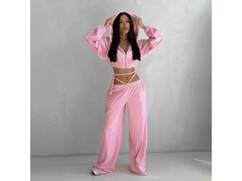 Σετ Velvet με Κουκούλα και Δέσιμο στη Μέση