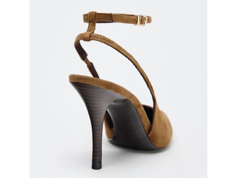 Γόβες Slingback Καφέ Suede