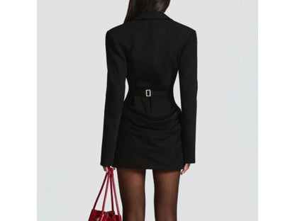 Mini Φόρεμα Blazer με Κορσέ και Βαθύ Ντεκολτέ