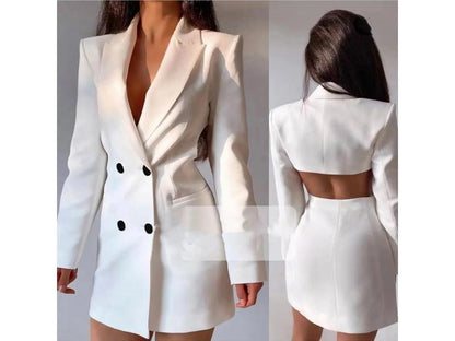 Mini Φόρεμα Blazer με Ανοιχτή Πλάτη