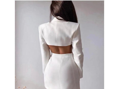 Mini Φόρεμα Blazer με Ανοιχτή Πλάτη