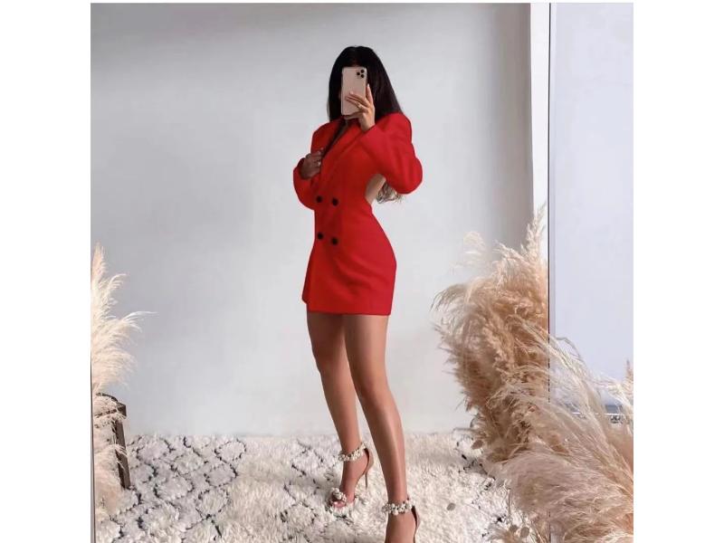 Mini Φόρεμα Blazer με Ανοιχτή Πλάτη