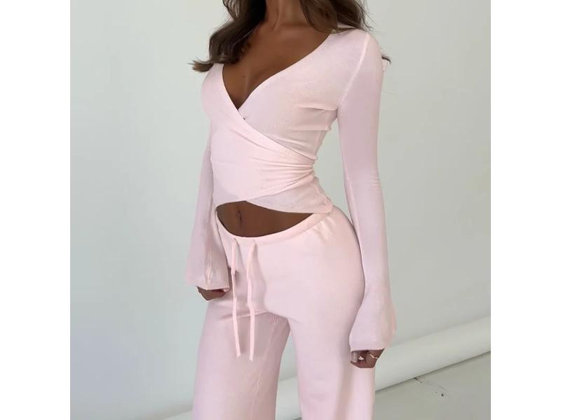 Σετ Τοπ και Παντελόνι Wrap Lounge