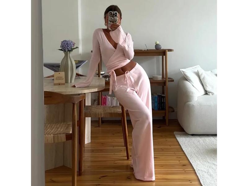 Σετ Τοπ και Παντελόνι Wrap Lounge