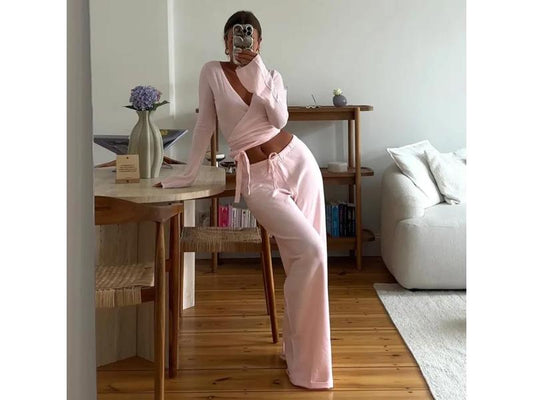 Σετ Τοπ και Παντελόνι Wrap Lounge