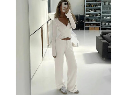 Σετ Τοπ και Παντελόνι Wrap Lounge