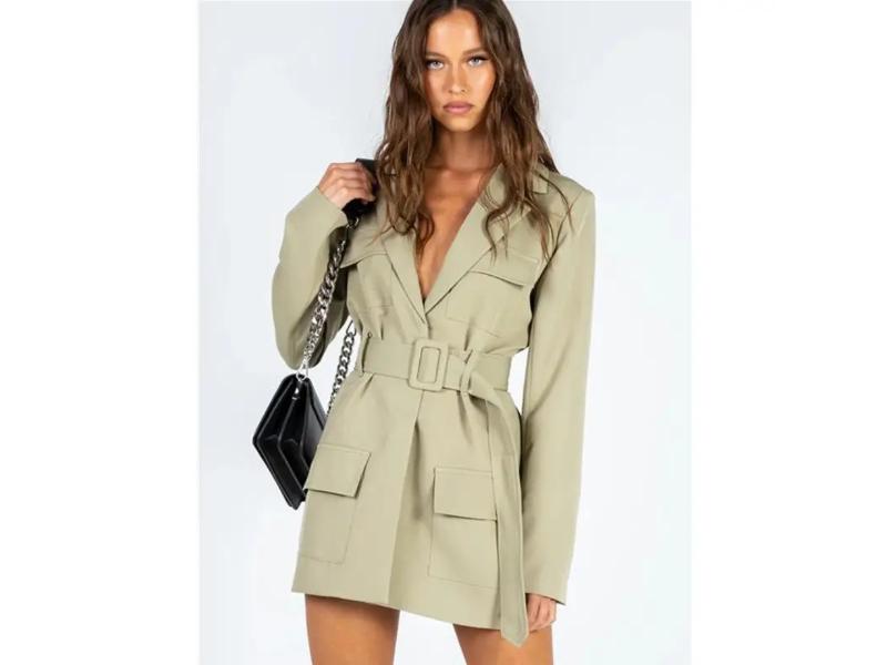 Mini Φόρεμα Blazer με Ζώνη