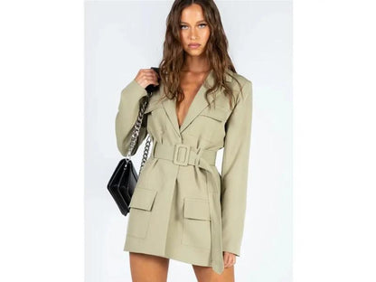 Mini Φόρεμα Blazer με Ζώνη