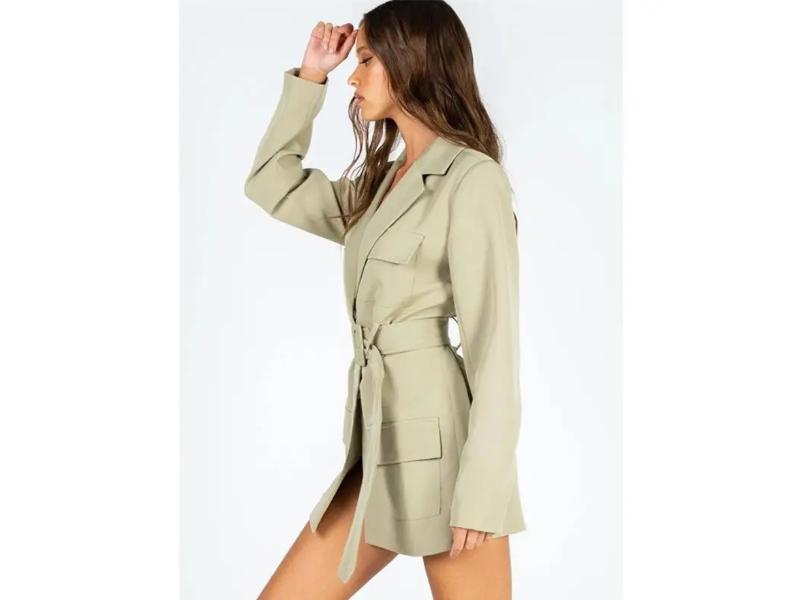 Mini Φόρεμα Blazer με Ζώνη