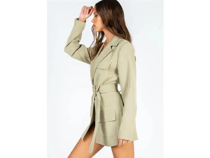 Mini Φόρεμα Blazer με Ζώνη