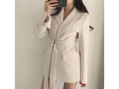 Mini Φόρεμα Blazer με Δέσιμο στη Μέση