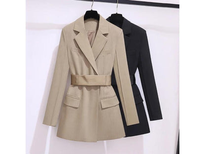 Mini Φόρεμα Blazer με Δομημένη Γραμμή και Ζώνη
