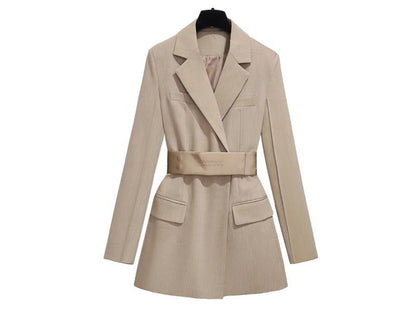 Mini Φόρεμα Blazer με Δομημένη Γραμμή και Ζώνη