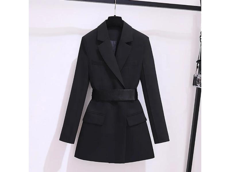 Mini Φόρεμα Blazer με Δομημένη Γραμμή και Ζώνη