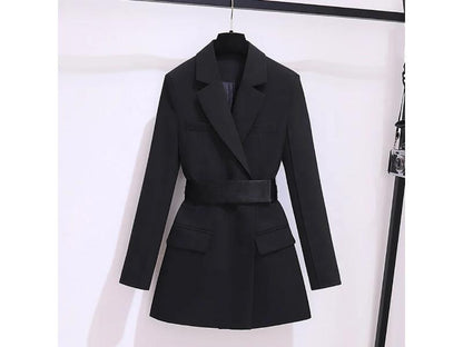 Mini Φόρεμα Blazer με Δομημένη Γραμμή και Ζώνη