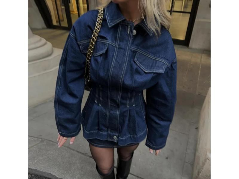 Denim Corset Jacket σε Σκούρο Μπλε