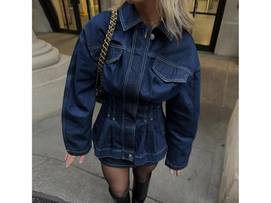 Denim Corset Jacket σε Σκούρο Μπλε