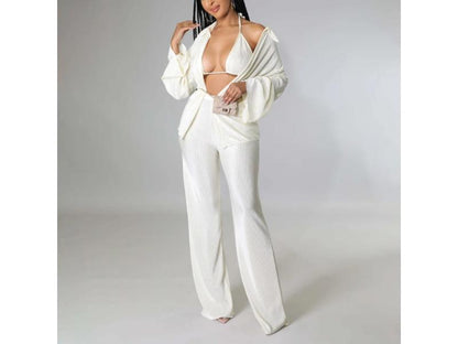 Σετ Τριών Τεμαχίων Pleated Satin