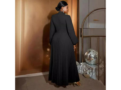 Maxi Πλισέ Φόρεμα με Μανίκια Balloon