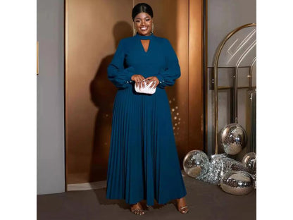 Maxi Πλισέ Φόρεμα με Μανίκια Balloon