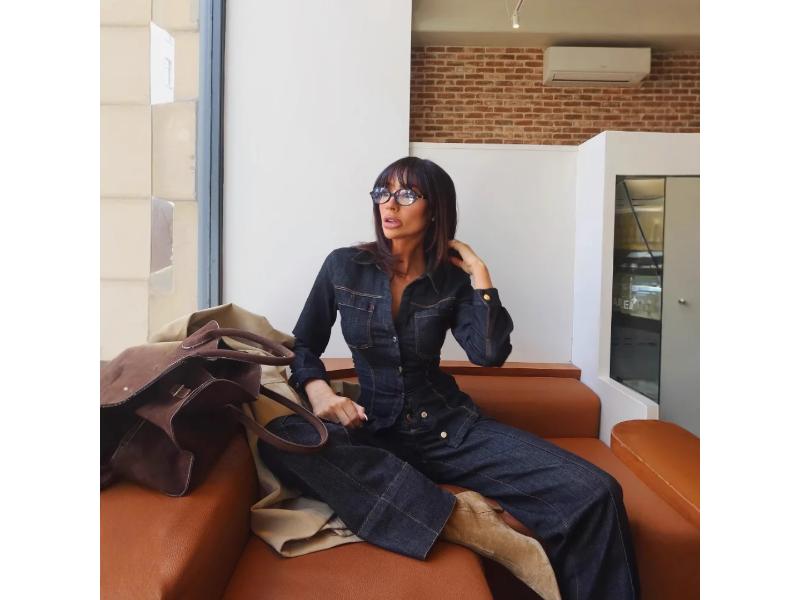 Τζιν Ολόσωμη Φόρμα με Φαρδύ Πόδι