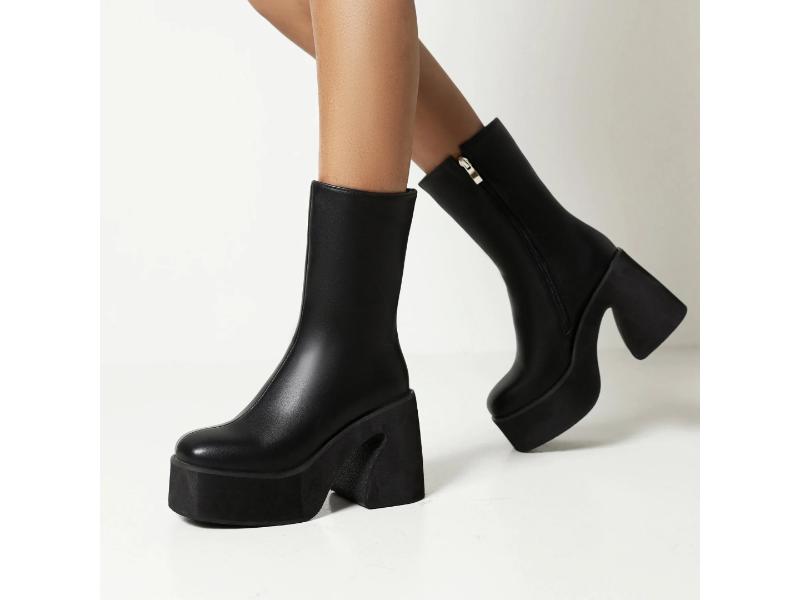 Μπότα Πλατφόρμα Μαύρη
