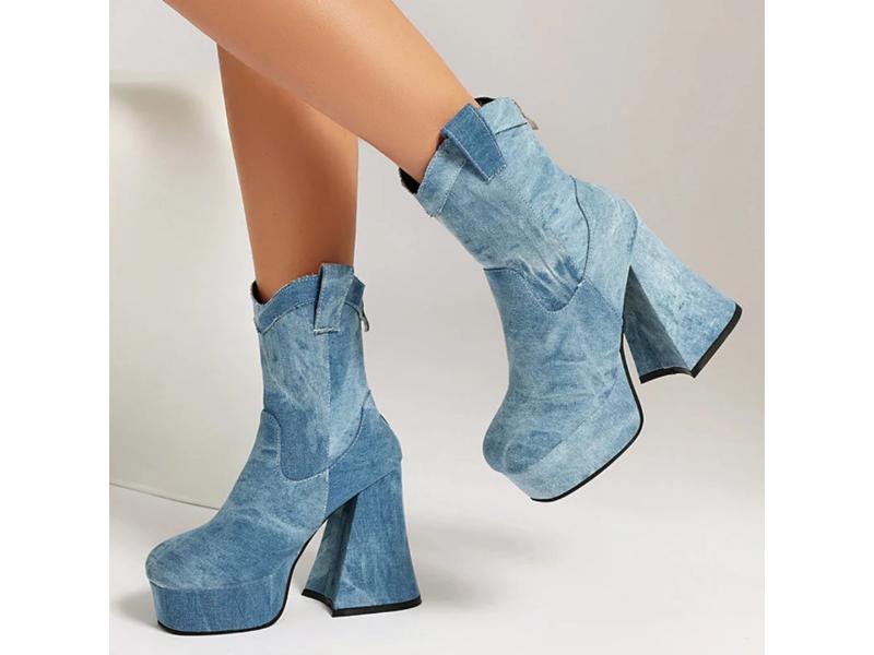 Μπότα Τακούνι Denim