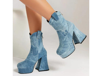 Μπότα Τακούνι Denim