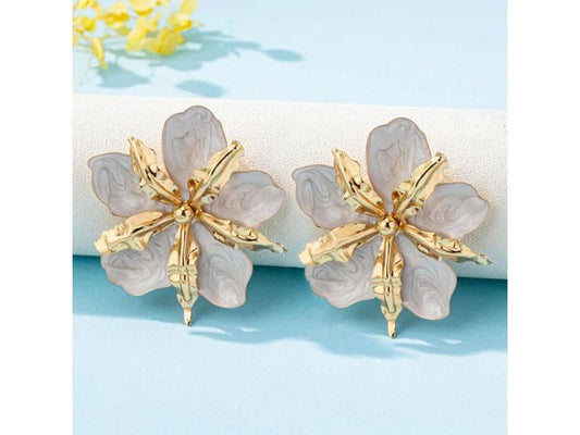 Σκουλαρίκια White Gold Flower