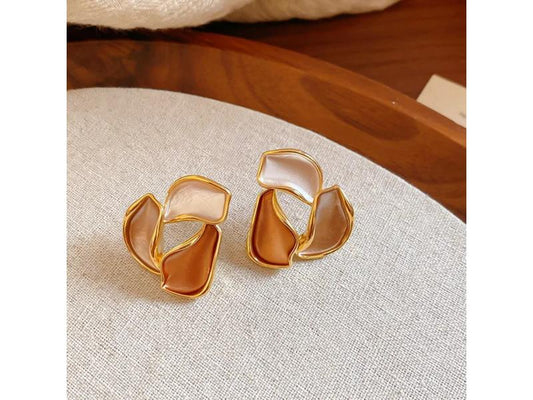 Σκουλαρίκια Petal Drop Brown