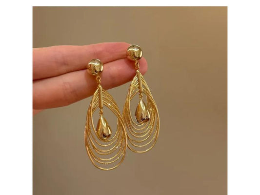 Σκουλαρίκια Gold Multilayer Teardrop