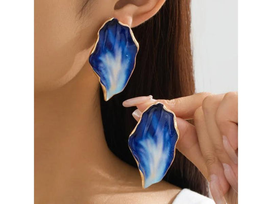 Σκουλαρίκια Leaf Blue