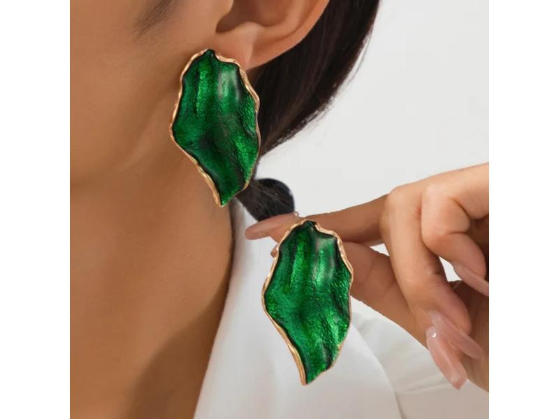 Σκουλαρίκια Leaf Green