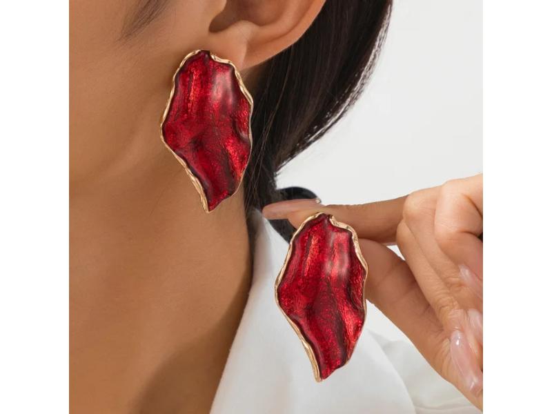 Σκουλαρίκια Leaf Red