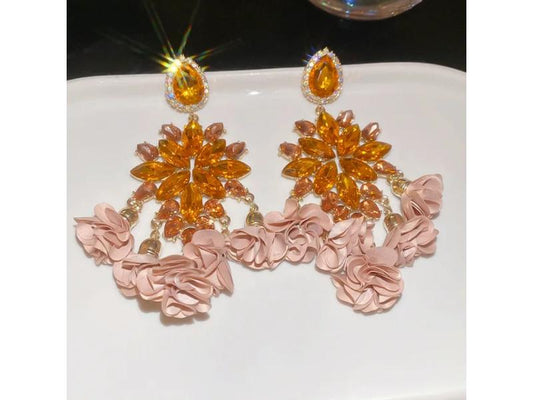 Σκουλαρίκια Floral Crystal Chandelier