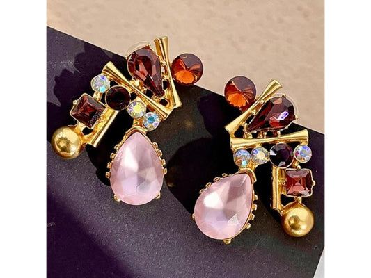 Σκουλαρίκια Pink Baroque Gem