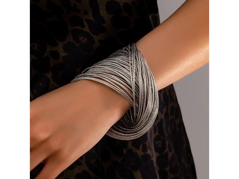 Βραχιόλι Multi-Strand Metallic Dark Silver