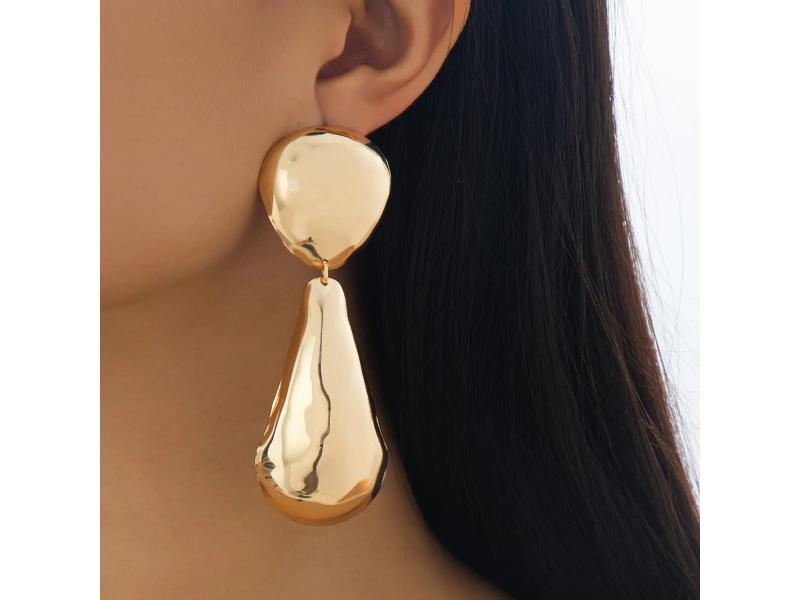 Σκουλαρίκια Gold Drop Metal