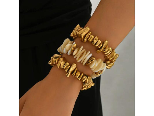 Σετ Βραχιόλια Gold Shell Chunk