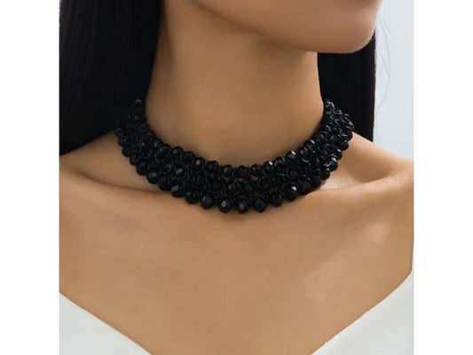 Κολιέ Black Beaded Choker