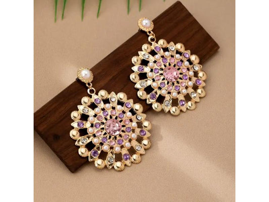 Σκουλαρίκια Festive Mandala Pink