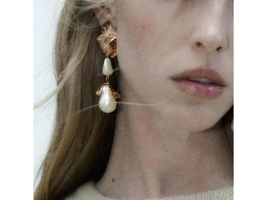 Σκουλαρίκια Sculpture Pearl Drops